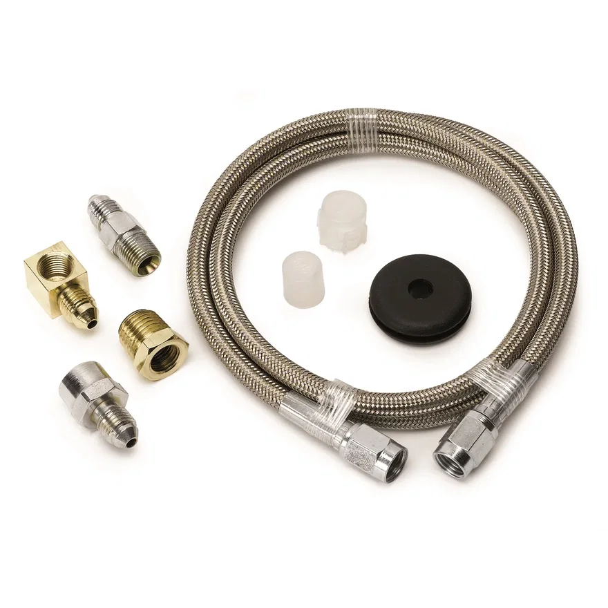 LINE; BRAIDED STAINLESS STEEL; #3 DIA.; 3FT. LENGTH;-3AN AND 1/8in. NPTF FITTING
