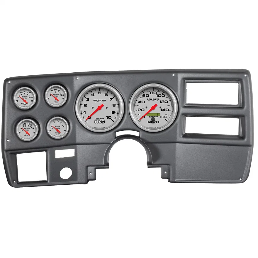 DIRECT FIT DASH KIT; CHEVY TRUCK/SUBURBAN 73-83; TACH/MPH/FUEL/OILP/WTMP/VOLT; U