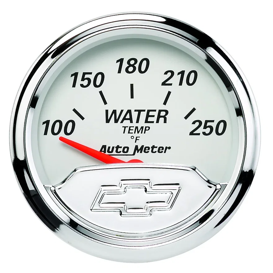 GAUGE; WATER TEMP; 2 1/16in.; 250deg.F; ELEC; CHEVROLET HERITAGE BOWTIE