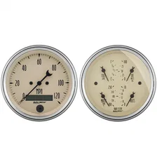 GAUGE KIT; 2 PC.; QUAD/SPEEDOMETER; 3 3/8in.; ANTIQUE BEIGE image 1
