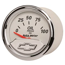 GAUGE; OIL PRESS; 2 1/16in.; 100PSI; ELEC; CHEVROLET HERITAGE BOWTIE image 3