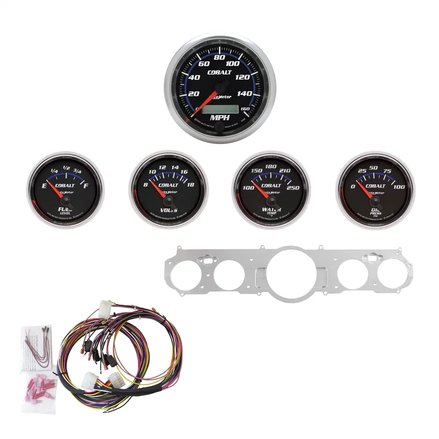 DIRECT FIT DASH KIT; MUSTANG 65-66; MPH/FUEL/OILP/WTMP/BAT; CB