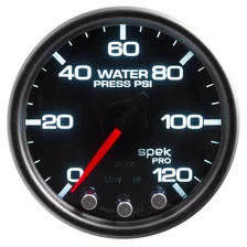 GAUGE; WATER PRESS; 2 1/16in.; 120PSI; STEPPER MTR W/PK/WRN; BLK/SMOKE/BLK; SPEK image 2