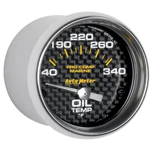 GAUGE; OIL TEMP; 2 1/16in.; 140-300deg.F; ELECTRIC; MARINE CARBON FIBER image 3