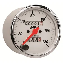 GAUGE; SPEEDOMETER; 3 1/8in.; 120MPH; MECHANICAL; ARCTIC WHITE image 3