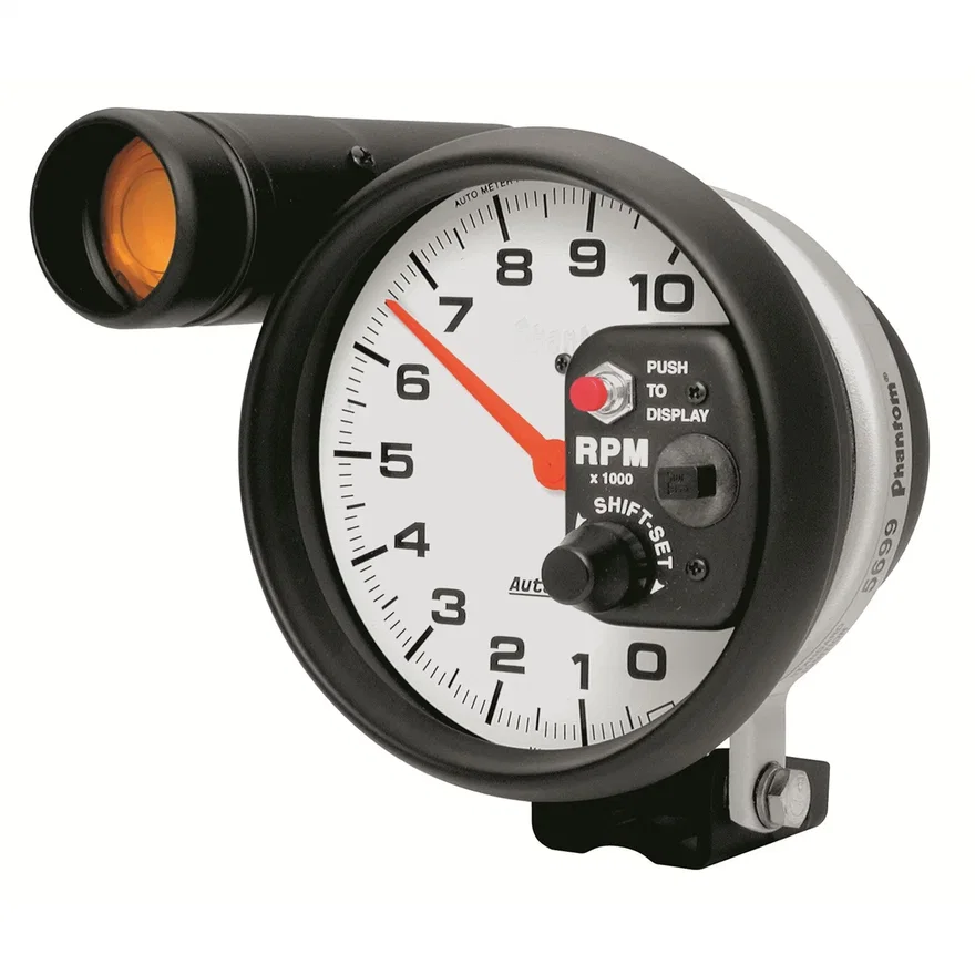 GAUGE; TACHOMETER; 5in.; 10K RPM; PEDESTAL W/EXT. SHIFT-LITE; PHANTOM