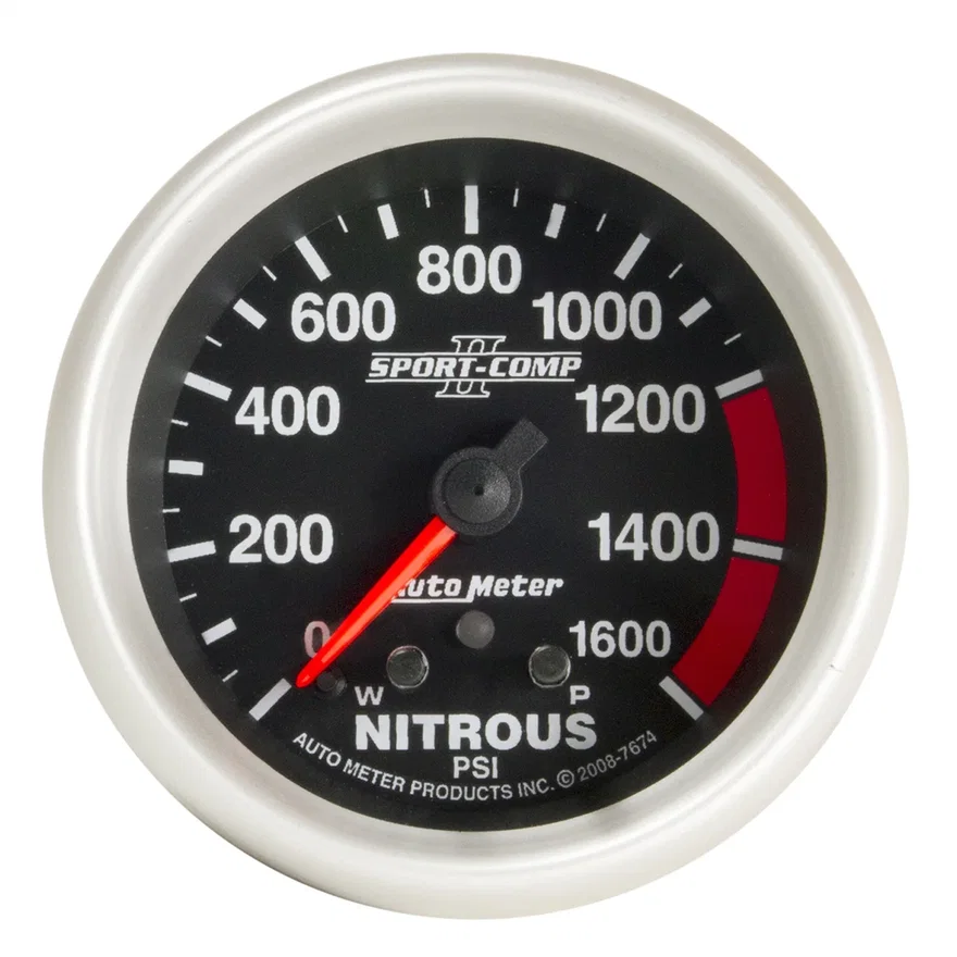 GAUGE; NITROUS PRESS; 2 5/8in.; 1600PSI; STEPPER MOTOR W/PK/WRN; SPORT-COMP II