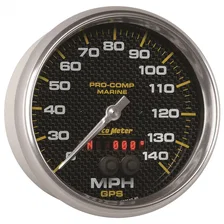 GAUGE; SPEEDOMETER; 5in.; 140MPH; GPS; MARINE CARBON FIBER image 3