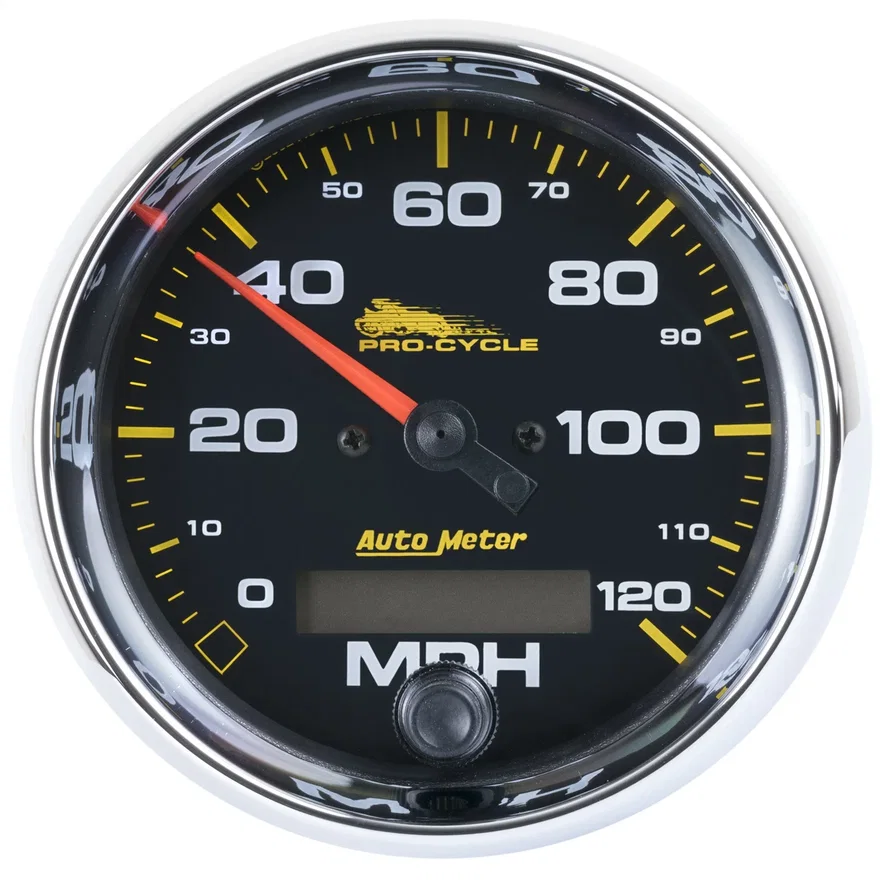 GAUGE; SPEEDO; 3 3/4in.; 120 MPH; ELEC; BLACK; PRO-CYCLE