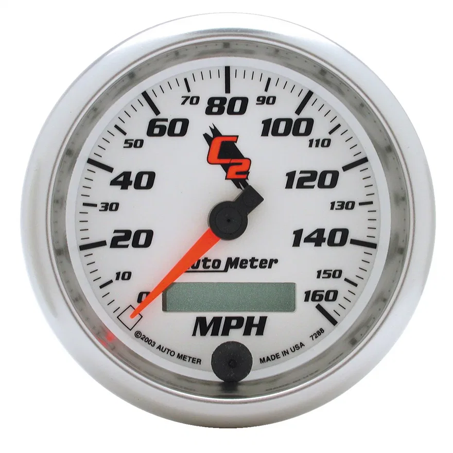 GAUGE; SPEEDOMETER; 3 3/8in.; 160MPH; ELEC. PROGRAMMABLE; C2