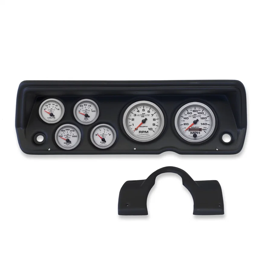 DIRECT FIT DASH KIT; ABODY/DUSTER/DEMON/DART 70-76; TACH/MPH/FUEL/OILP/WTMP/VOLT