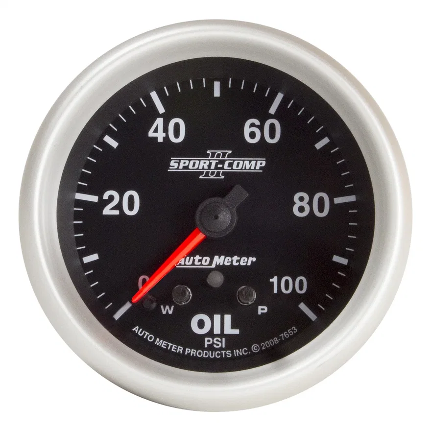 GAUGE; OIL PRESS; 2 5/8in.; 100PSI; STEPPER MOTOR W/PEAK/WARN; SPORT-COMP II