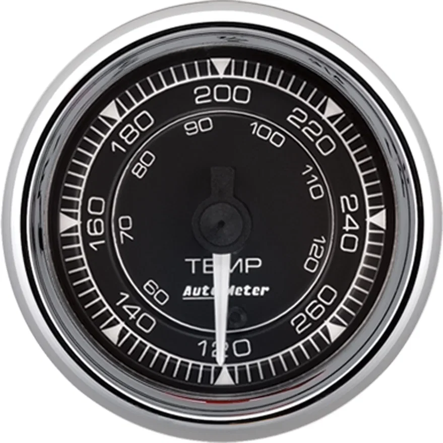 GAUGE; TEMP; 2 1/16in.; 120-280deg.F; DIGITAL STEPPER MOTOR; CHRONO CHROME