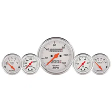 GAUGE KIT; 5 PC.; 3 1/8in./2 1/16in.; MECH. SPEEDO.; WTMP/OILP; ARCTIC WHT image 1