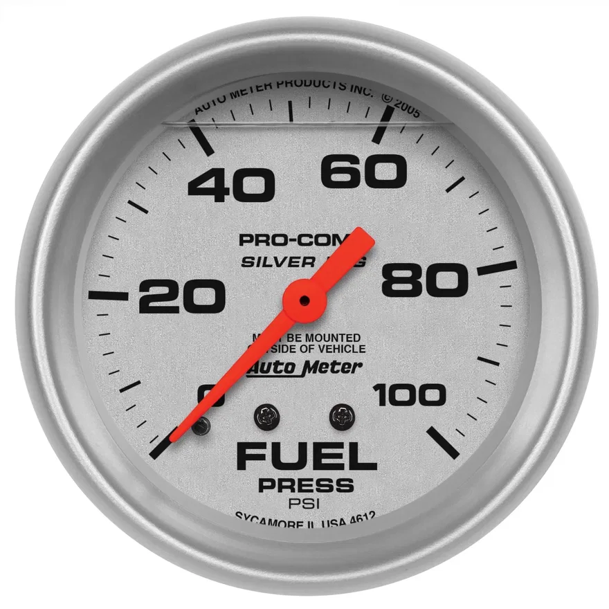 GAUGE; FUEL PRESS; 2 5/8in.; 100PSI; LIQUID FILLED MECH; ULTRA-LITE