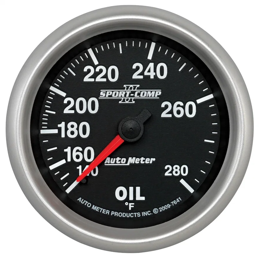 GAUGE; OIL TEMP; 2 5/8in.; 140-280deg.F; MECHANICAL; SPORT-COMP II