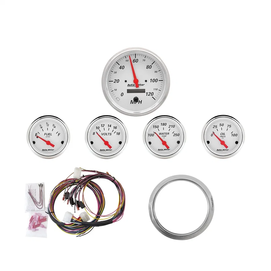 DIRECT FIT DASH KIT; CHEVY CAR 59-60; MPH/FUEL/OILP/WTMP/BAT; AW