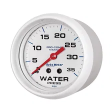 GAUGE; WATER PRESS; 2 5/8in.; 35PSI; MECHANICAL; MARINE WHITE image 2