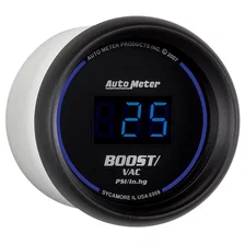 GAUGE; VAC/BOOST; 2 1/16in.; 30INHG-30PSI; DIGITAL; BLACK DIAL W/BLUE LED image 3