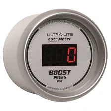 GAUGE; BOOST; 2 1/16in.; 60PSI; DIGITAL; SILVER DIAL W/RED LED image 3