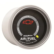 GAUGE; AIR/FUEL RATIO-NARROWBAND; 2 1/16in.; LEAN-RICH; LED ARRAY; CHEVY RED BOW image 2