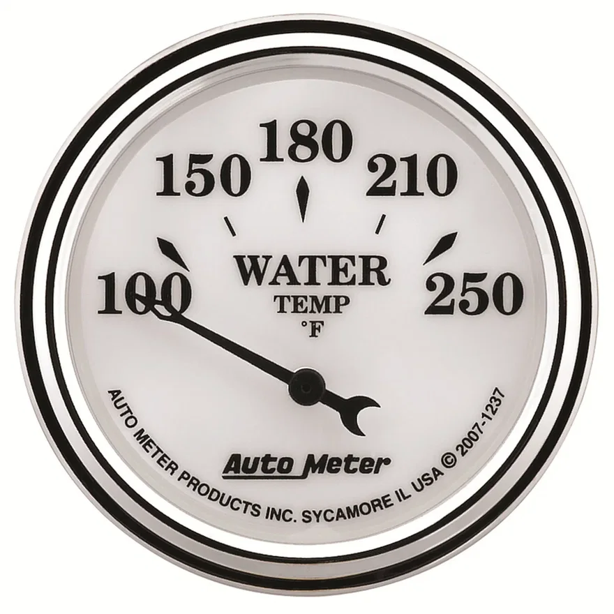 GAUGE; WATER TEMP; 2 1/16in.; 250deg.F; ELEC; OLD TYME WHITE II