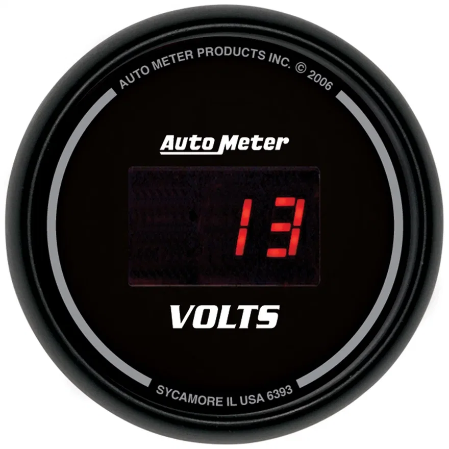 GAUGE; VOLTMETER; 2 1/16in.; 18V; DIGITAL; BLACK DIAL W/RED LED