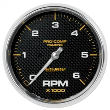 GAUGE; TACHOMETER; 5in.; 6K RPM; MARINE CARBON FIBER image 1