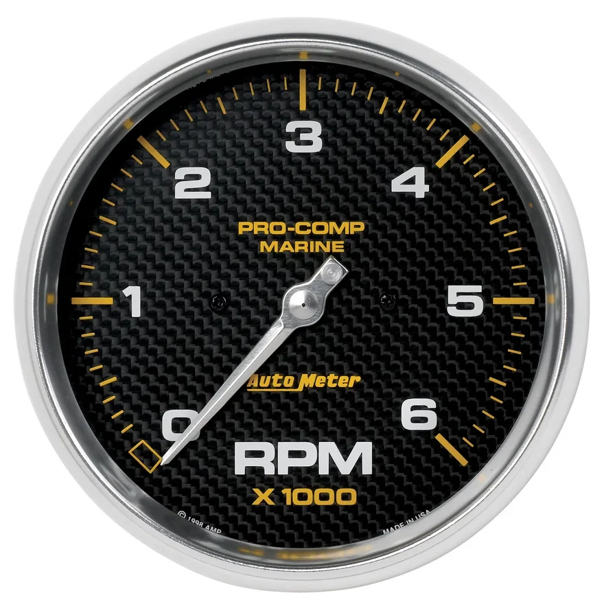 GAUGE; TACHOMETER; 5in.; 6K RPM; MARINE CARBON FIBER