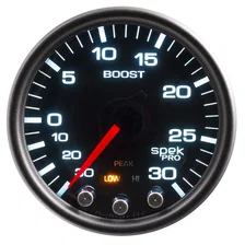 GAUGE; VAC/BOOST; 2 1/16in.; 30INHG-30PSI; STEPPER MTR W/PK/WRN; BK/SMK/BK; SPEK image 2