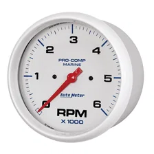 GAUGE; TACHOMETER; 5in.; 6K RPM; MARINE WHITE image 2