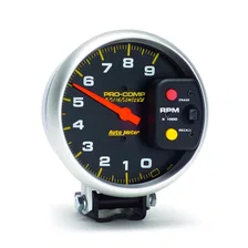 GAUGE; TACHOMETER; 5in.; 9K RPM; PEDESTAL W/PEAK MEMORY; PRO-COMP image 3