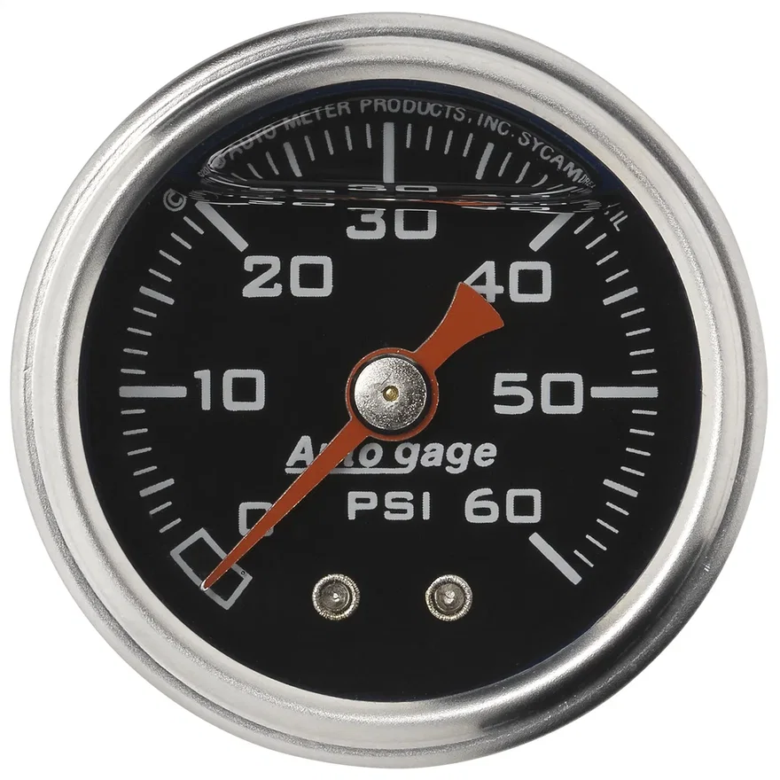 GAUGE; PRESSURE; 1.5in. DIRECT MNT; 60PSI; LIQUID FILLED MECH; BLK; 1/8in. NPTF