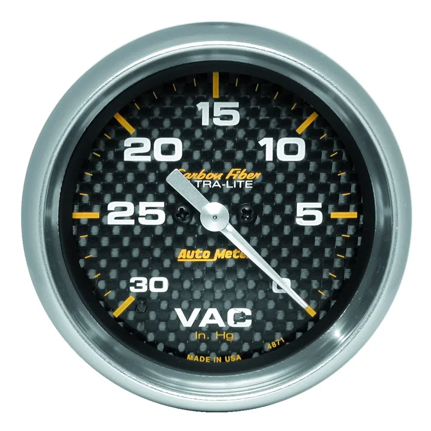 GAUGE; VACUUM; 2 5/8in.; 30INHG; DIGITAL STEPPER MOTOR; CARBON FIBER