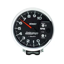 GAUGE; TACHOMETER; 5in.; 10K RPM; PEDESTAL W/PEAK MEMORY; BLACK; AUTO GAGE image 2