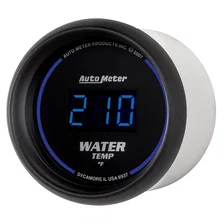 GAUGE; WATER TEMP; 2 1/16in.; 340deg.F; DIGITAL; BLACK DIAL W/BLUE LED image 2
