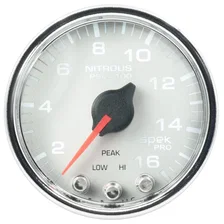 GAUGE; NITROUS PRESS; 2 1/16in.; 1600PSI; STEPPER MOTOR W/PK/WRN; WHT/CHRM; SPEK image 2