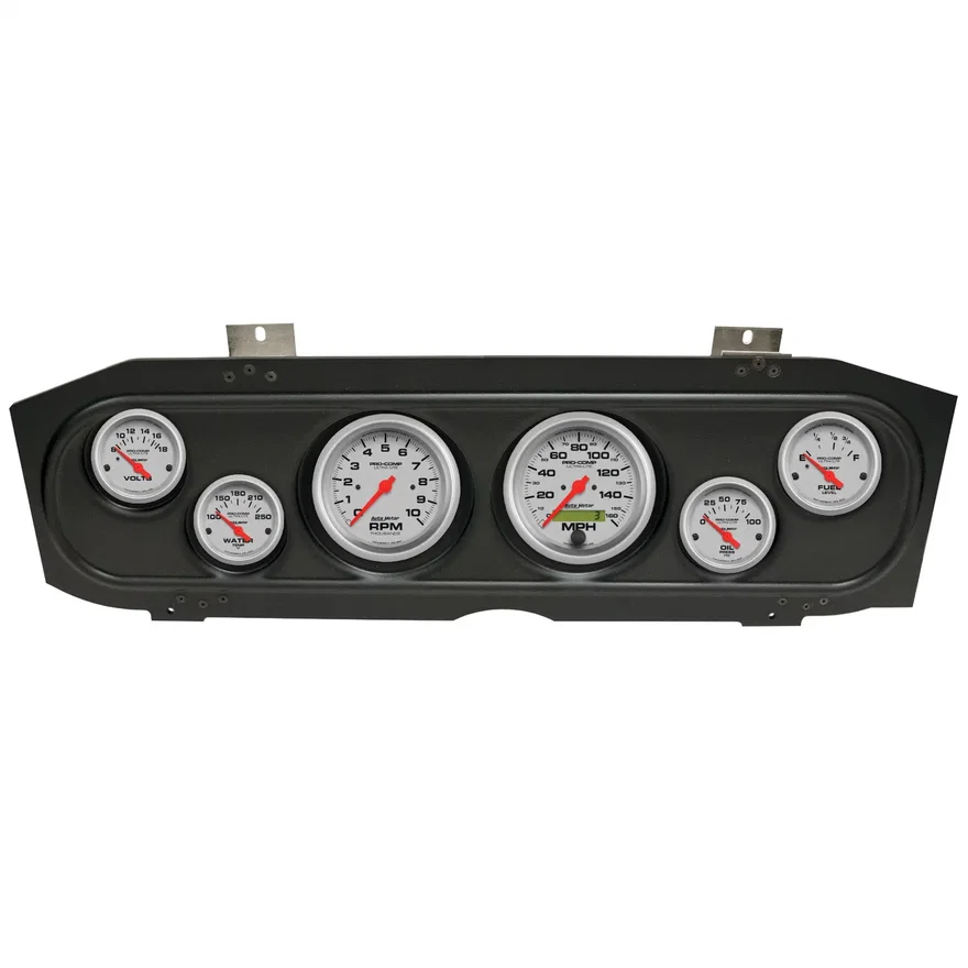 DIRECT FIT DASH KIT; (3 3/8in. X2; 2 1/16in. X4); MERC COUGAR 69-70; ULTRA-LITE