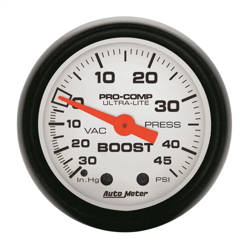 GAUGE; VAC/BOOST; 2 1/16in.; 30INHG-45PSI; MECHANICAL; PHANTOM