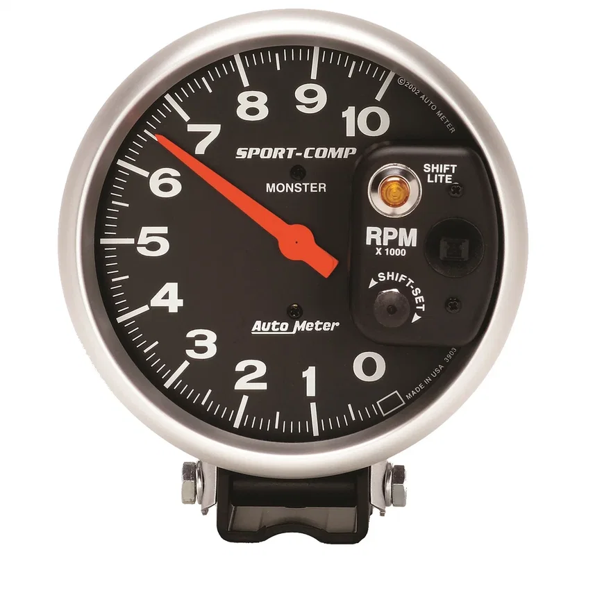 GAUGE; TACHOMETER; 5in.; 10K RPM; PEDESTAL W/INT. SHIFT-LITE; SPORT-COMP