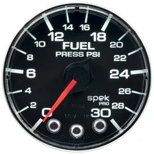 GAUGE; FUEL PRESS; 2 1/16in.; 30PSI; STEPPER MOTOR W/PEAK/WARN; BLK/CHRM; SPEK image 2