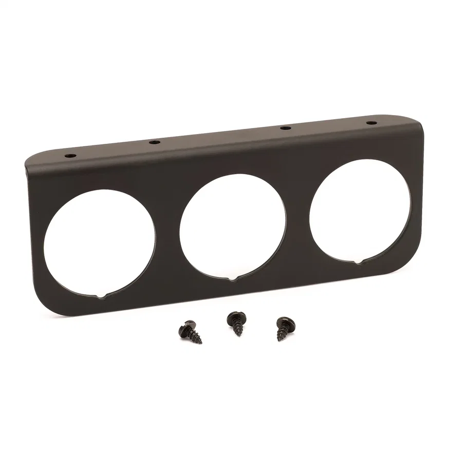GAUGE MOUNTING PANEL; TRIPLE; 2 1/16in.; BLACK; ALUMINUM