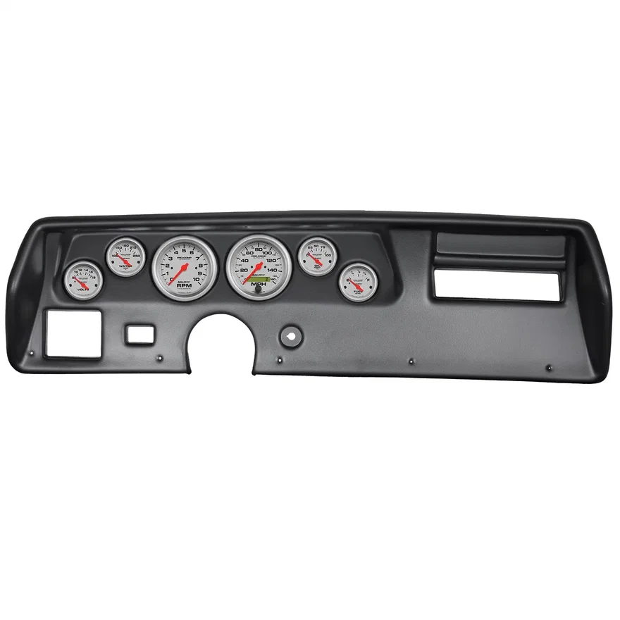 DIRECT FIT DASH KIT; CHEVELLE/ELCAMINO/MALIBU 70-72; RPM/MPH/FUEL/OILP/WTMP/VOLT for Chevrolet