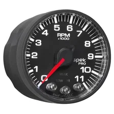 GAUGE; TACH; 2 1/16in.; 11K RPM; W/SHIFT LIGHT/PEAK MEM; BLK/BLK; SPEK-PRO image 6
