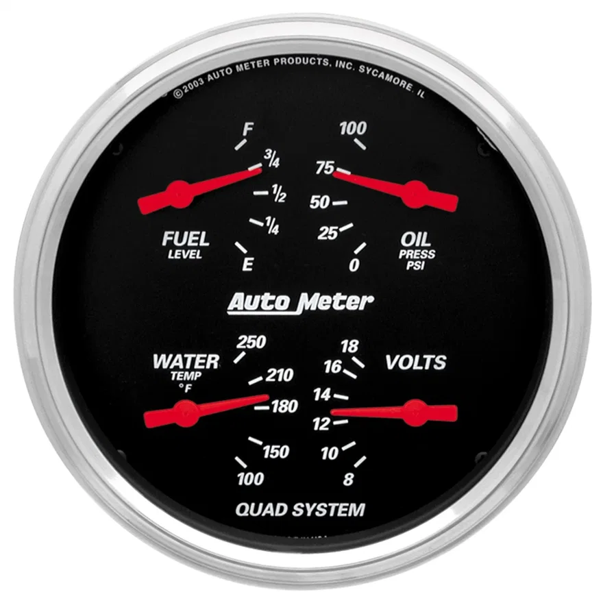 GAUGE; QUAD; 5in.; 240OE-33OF; ELEC; DESIGNER BLACK
