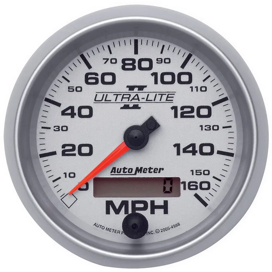 GAUGE; SPEEDOMETER; 3 3/8in.; 160MPH; ELEC. PROGRAMMABLE; ULTRA-LITE II