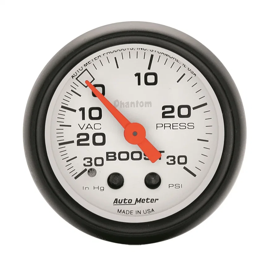 GAUGE; VAC/BOOST; 2 1/16in.; 30INHG-30PSI; MECHANICAL; PHANTOM