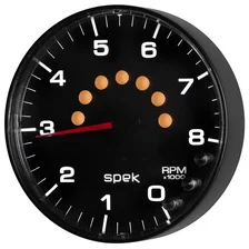 GAUGE; TACHOMETER; 5in.; 8K RPM; W/SHIFT LIGHT/PEAK MEM; BLACK/BLACK; SPEK-PRO image 6
