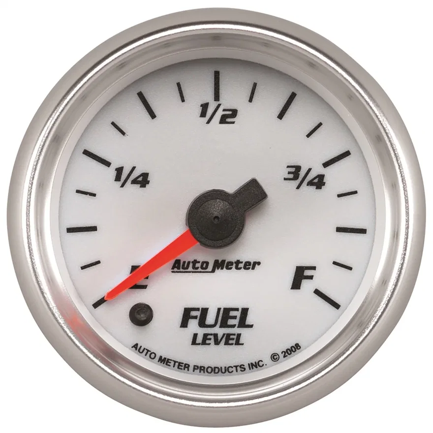 GAUGE; FUEL LEVEL; 2 1/16in.; 0-280O PROGRAMMABLE; WHITE; PRO-CYCLE