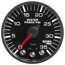 GAUGE; WATER PRESS; 2 1/16in.; 35PSI; STEPPER MOTOR W/PK/WRN; BLK/BLK; SPEK-PRO image 2